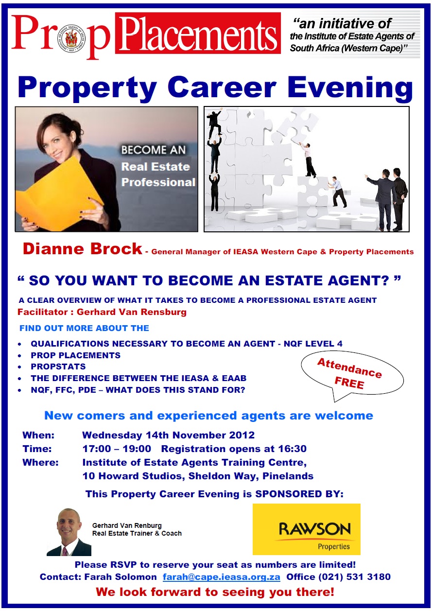  - Property Career Evening 14th November 2012